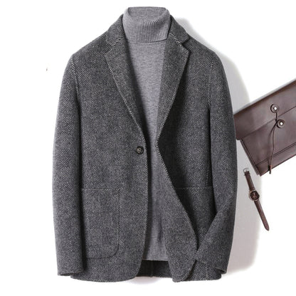 Men’s Alpaca Double‑Faced Cashmere Wool Jacket