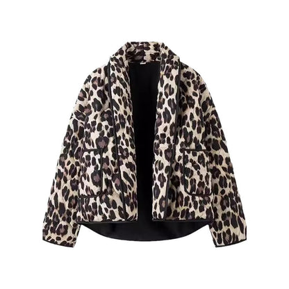 Leopard Print Lapel Coat