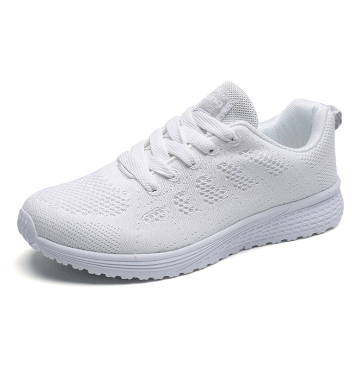 Damen Freizeitschuhe, modische atmungsaktive Laufschuhe aus Mesh, flache Schuhe, weiße Damen-Sneaker, Damen-Tennisschuhe, Damenschuhe.