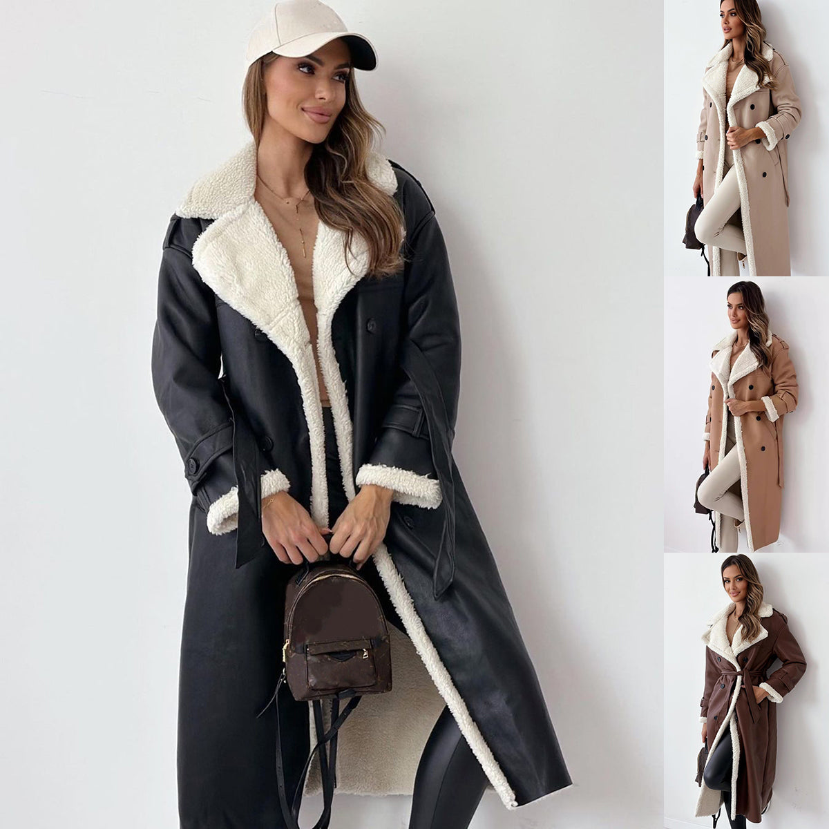 Winter Double-Breasted Belted Trench Coat