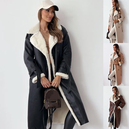 Winter Double-Breasted Belted Trench Coat
