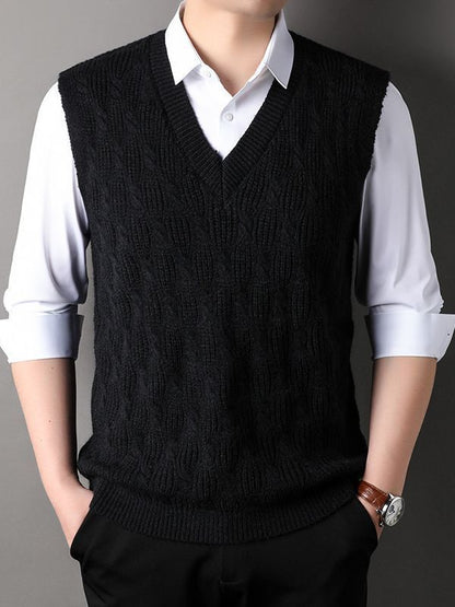Men's Twisted Loose Woolen Vest