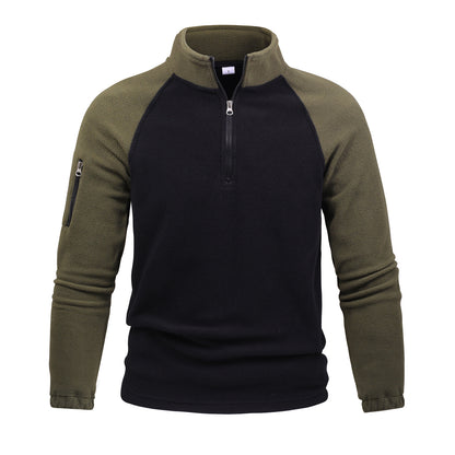 Contrast Zipper Pullover Top