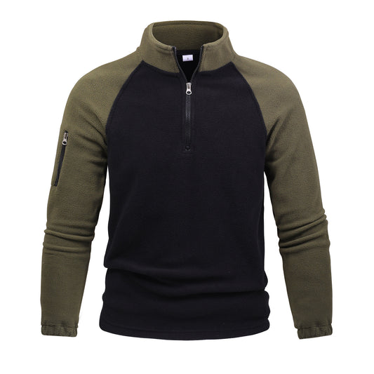 Contrast Zipper Pullover Top