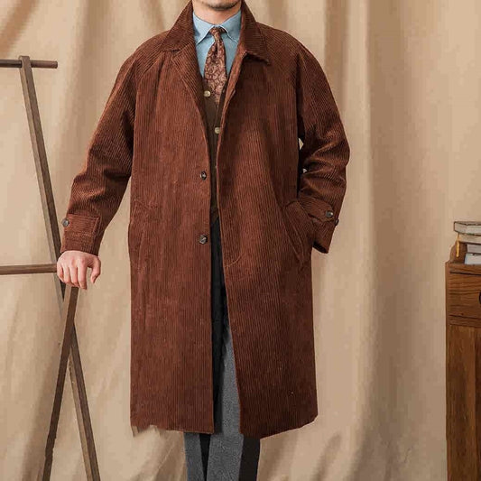 Autumn Corduroy Long-Cut Coat
