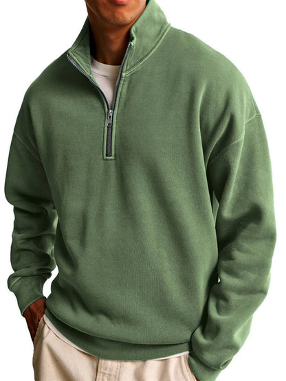 Half-Zip Stand Collar Sweater