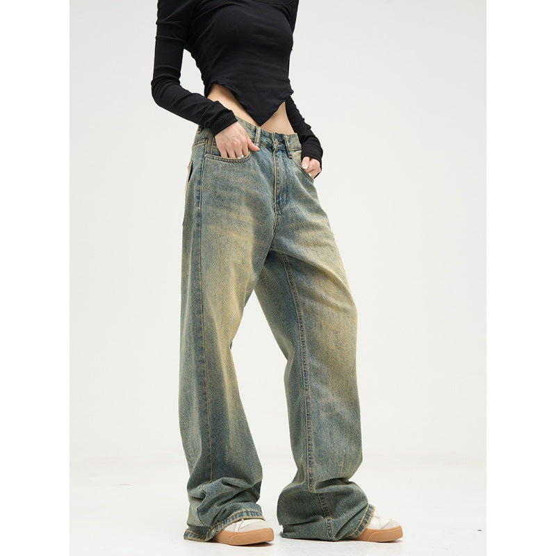All-match American Retro Wide-leg Jeans