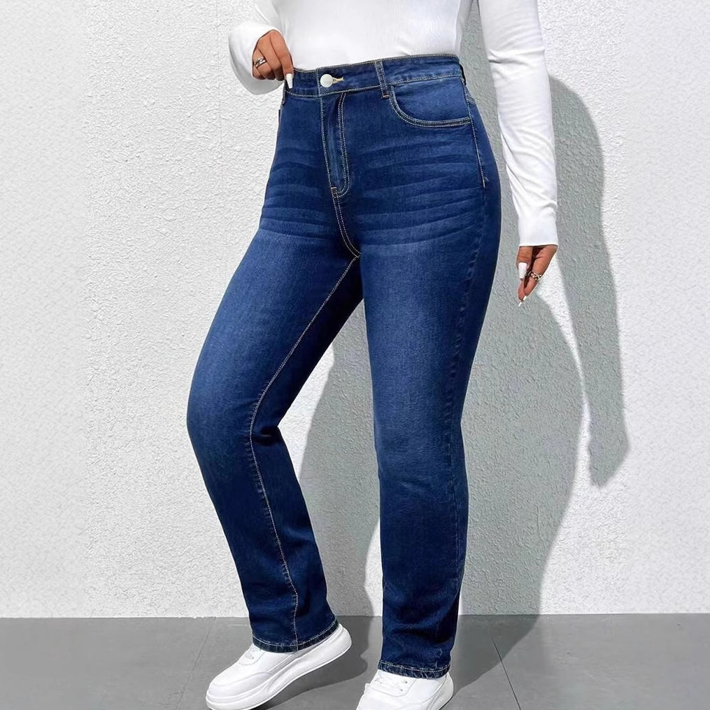 Women’s Stretch Denim Straight-Leg Pants