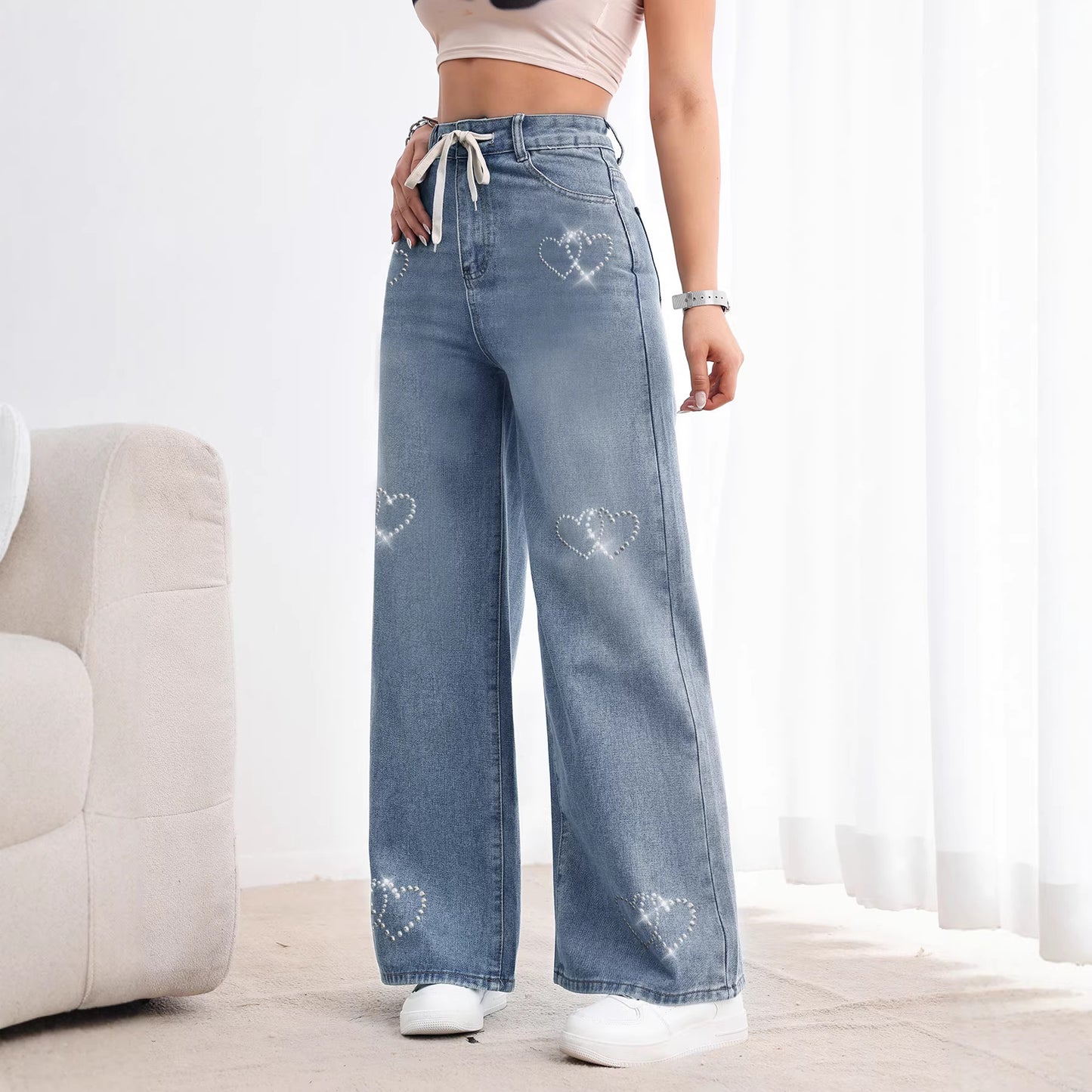 American Style Retro Wide Leg Jeans