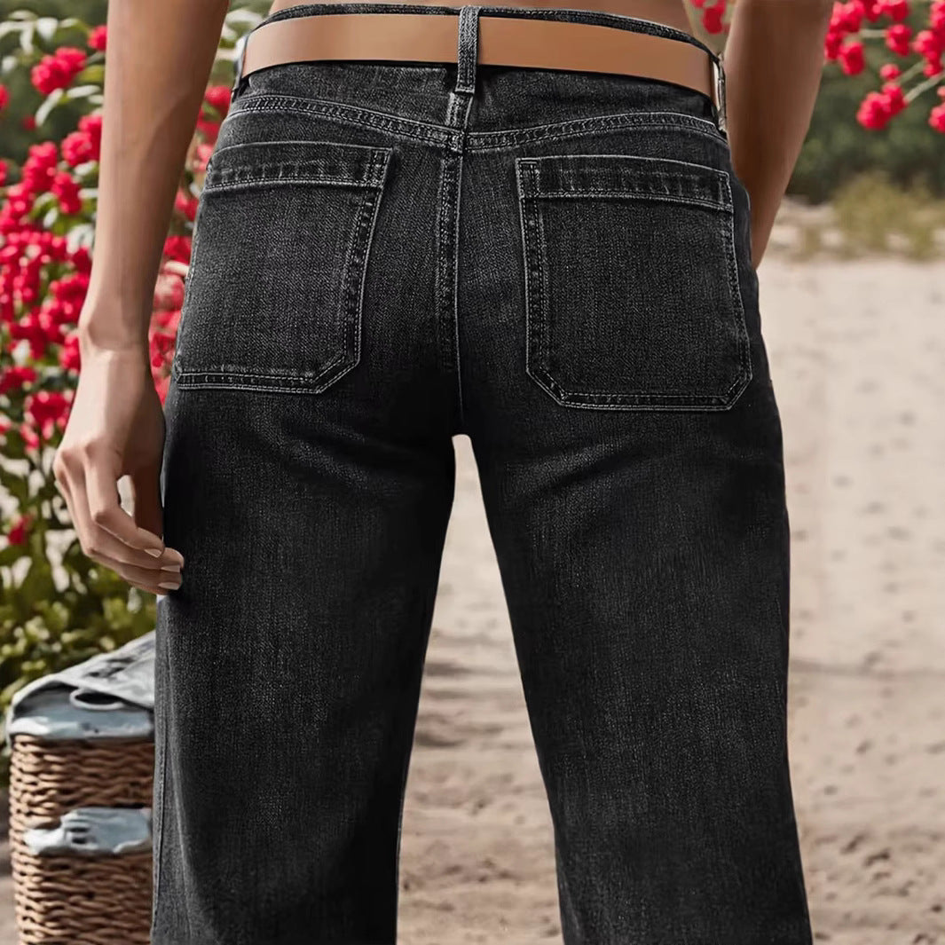 Autumn & Winter Slimming Wide-Leg Straight Jeans