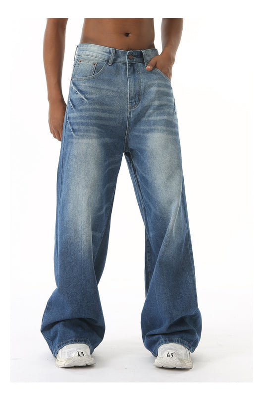 Retro Washed Wide Leg Jeans