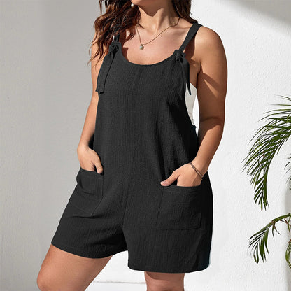 Plus Size Casual Camisole Jumpsuit With Pockets