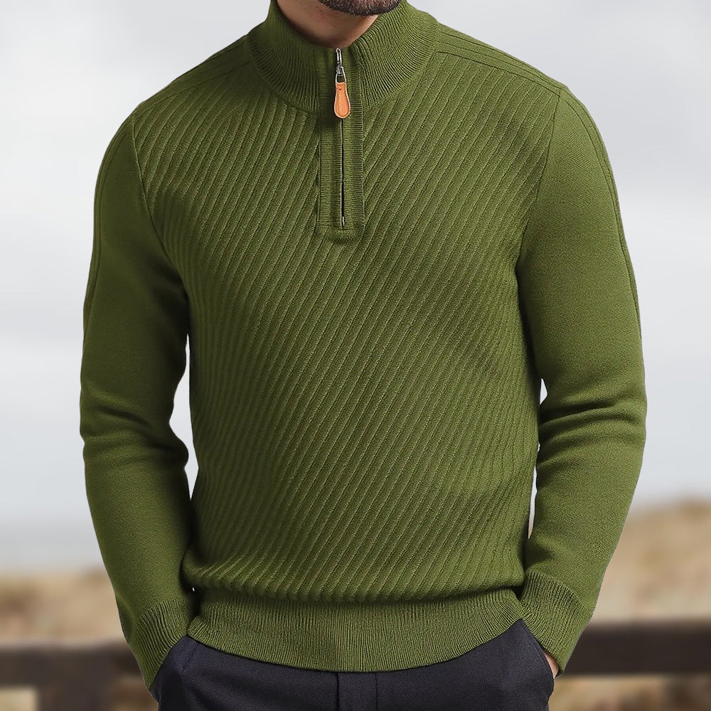 Men's Twill Knit Turtleneck Sweatshirt