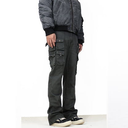 High-Street Multi-Pocket Flared Cargo Pants