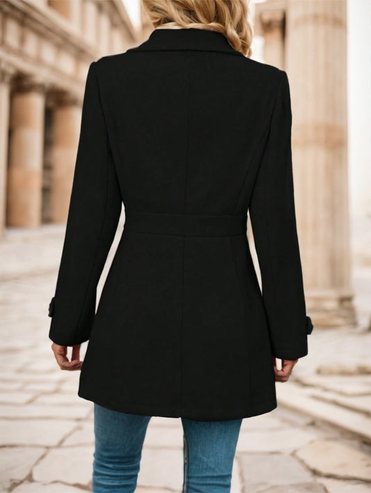 Women's Single-Breasted Woolen Coat