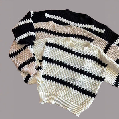 Women's Knitted Pullover Striped European And American