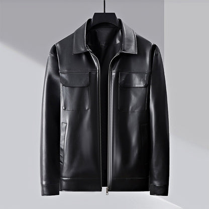 Men's Lapel Leather Jacket