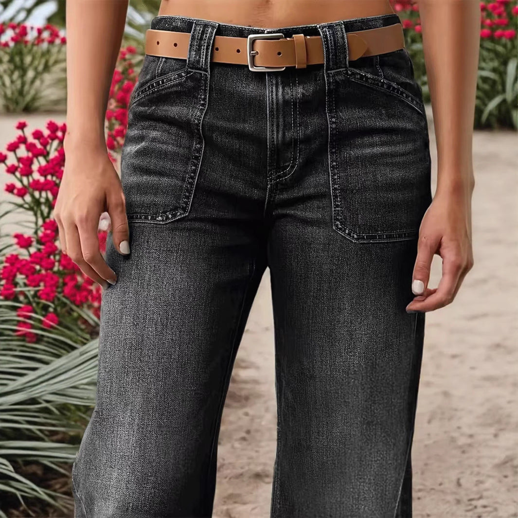 Autumn & Winter Slimming Wide-Leg Straight Jeans