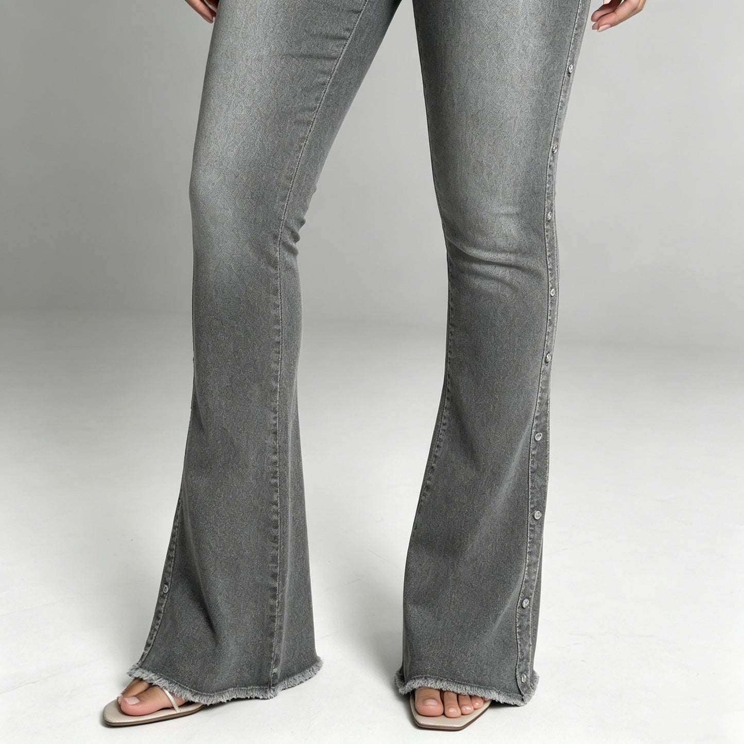 Women’s High-Waisted Studded Flare Jeans