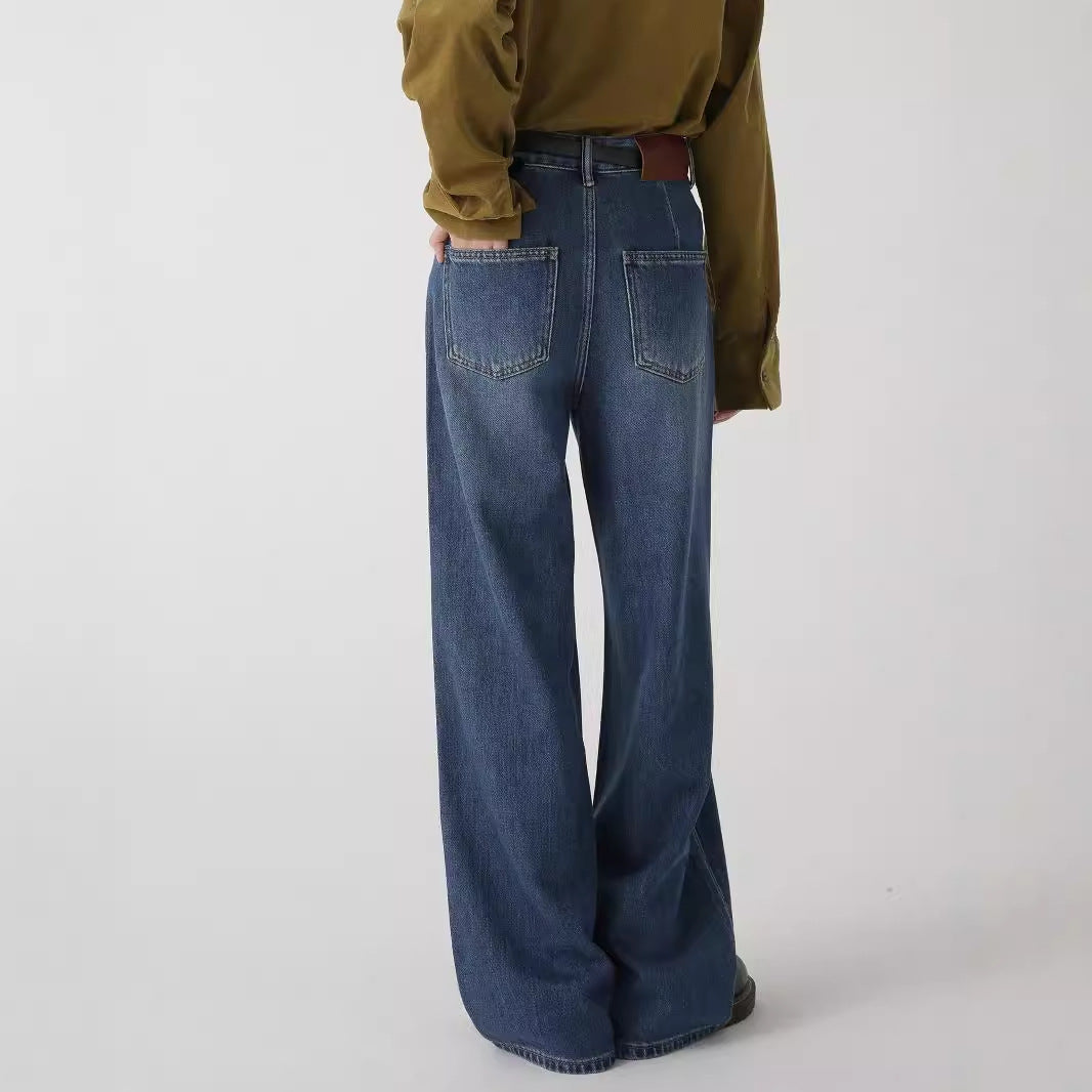 High-Waist Straight Wide Leg Jeans