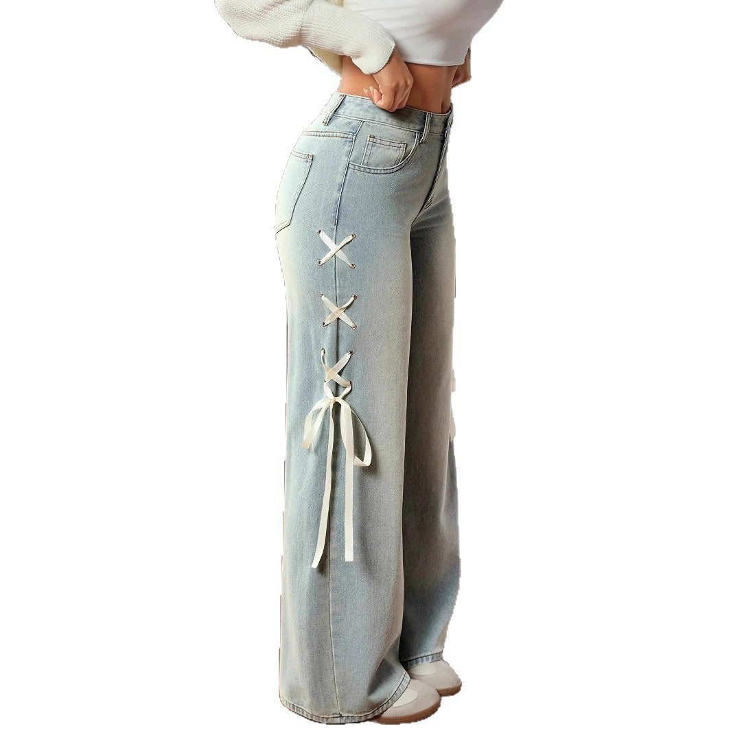 Casual Loose Fit Wide Leg Jeans