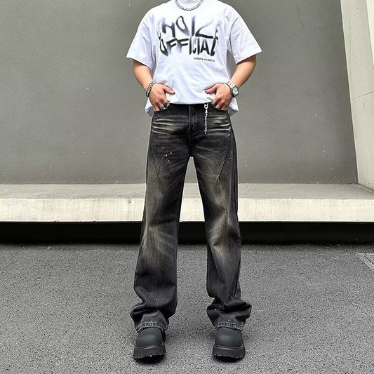 Retro High Street Wide Leg Jeans