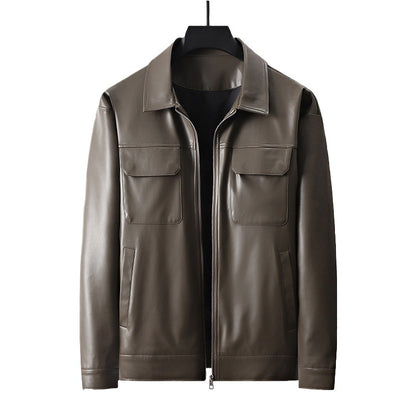 Men's Lapel Leather Jacket
