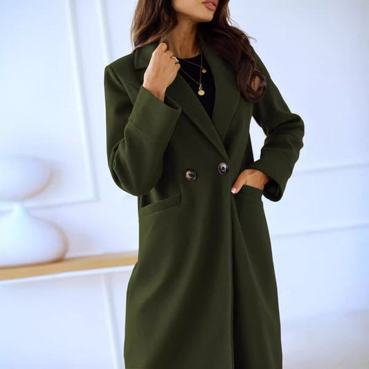 Women’s Double-Breasted Woolen Coat