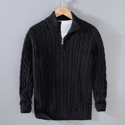 Men’s Half Turtleneck Zipper Sweater