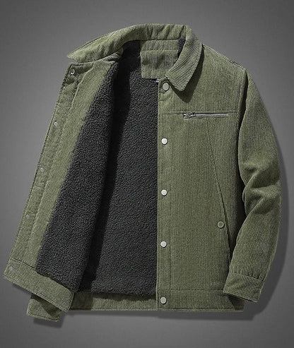 Winter Slim Retro Lapels Thick Corduroy Coat