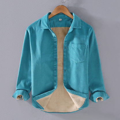 Men’s Square Collar Corduroy Shirt
