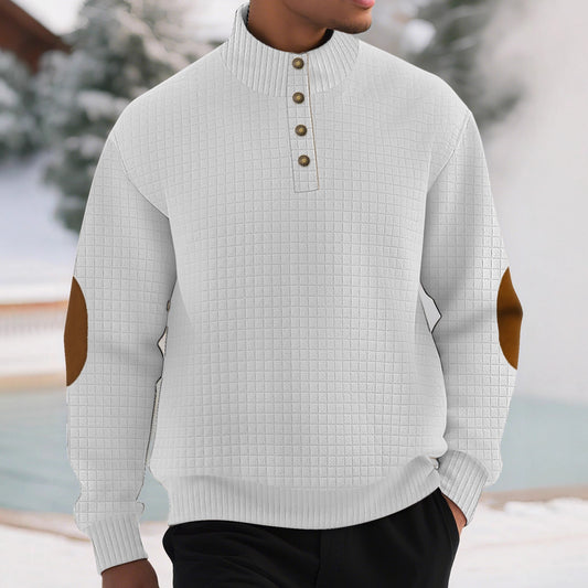 Plaid Stand-Collar Sweater
