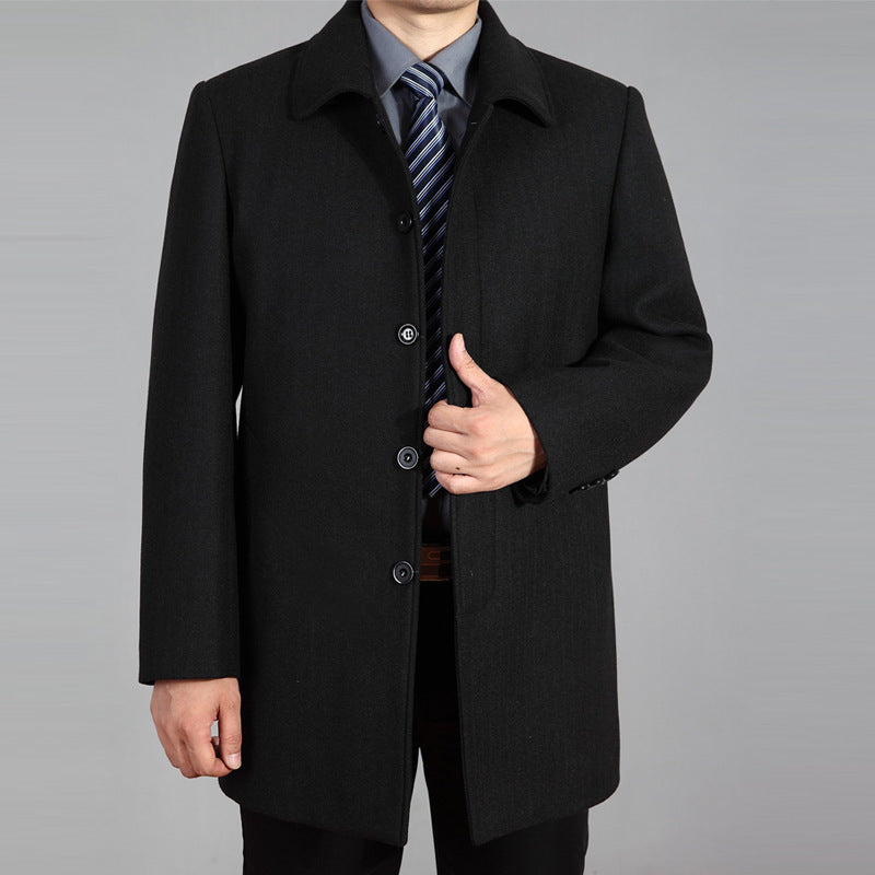 Men's Woolen Coat Mid-length