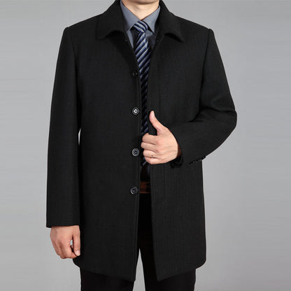 Men's Woolen Coat Mid-length