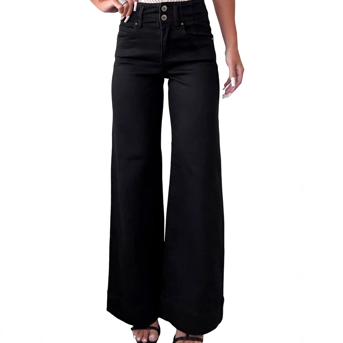 Women’s Solid Color Casual Versatile Jeans