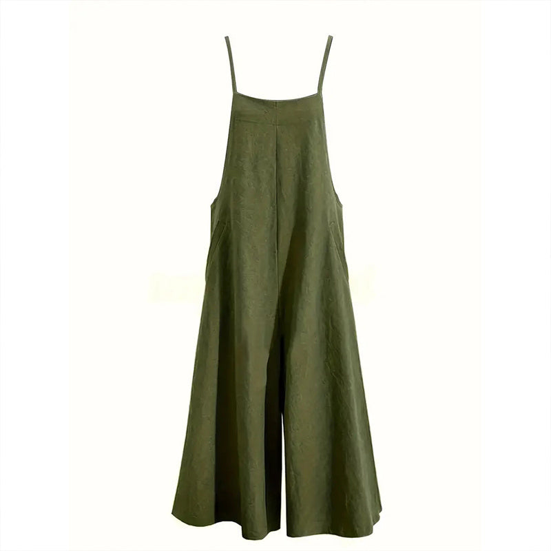 Solid Color Sleeveless Casual Jumpsuit