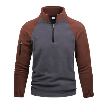 Contrast Zipper Pullover Top