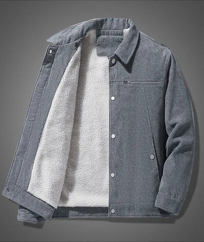 Winter Slim Retro Lapels Thick Corduroy Coat