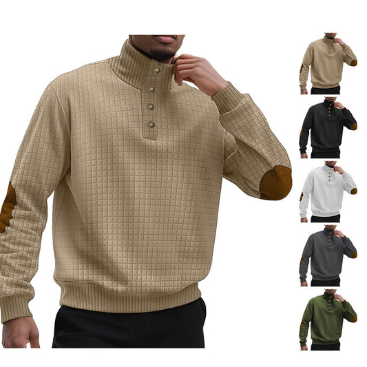 Plaid Stand-Collar Sweater