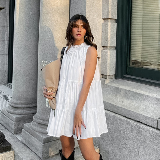 Round Neck Sexy Bow Tie Elegant Loose Temperament Dress