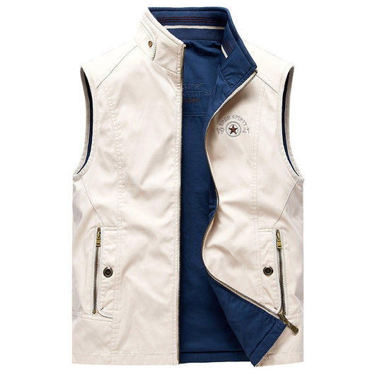 Double-Sided Cotton Work Vest for Men