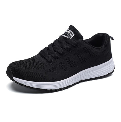 Damen Freizeitschuhe, modische atmungsaktive Laufschuhe aus Mesh, flache Schuhe, weiße Damen-Sneaker, Damen-Tennisschuhe, Damenschuhe.