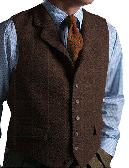Men’s Plaid Tweed Gilet
