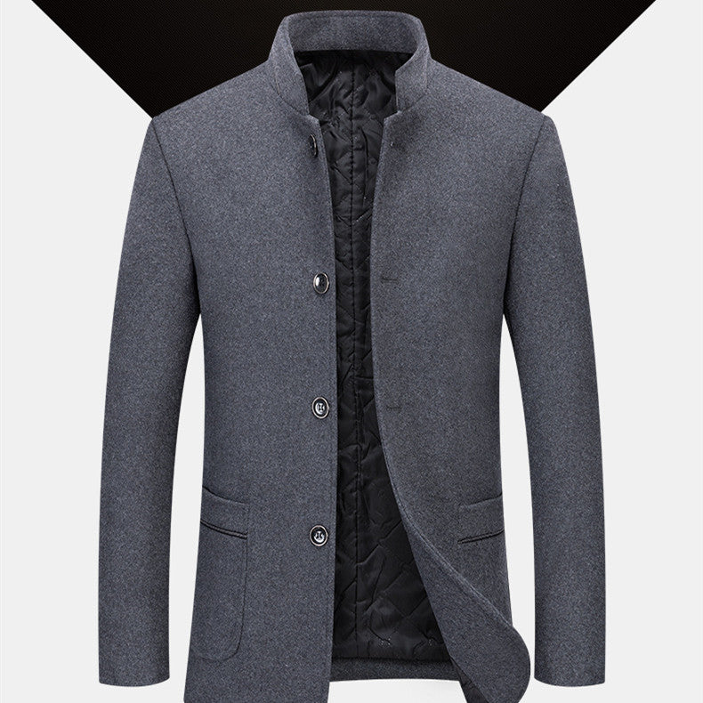 Men's Fashion Casual Woolen Trench Coat