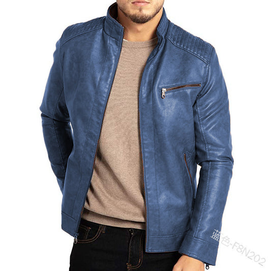 Men’s Stand Collar Motorcycle Jacket