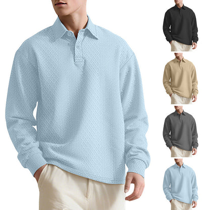 Jacquard Lapel Polo Sweater