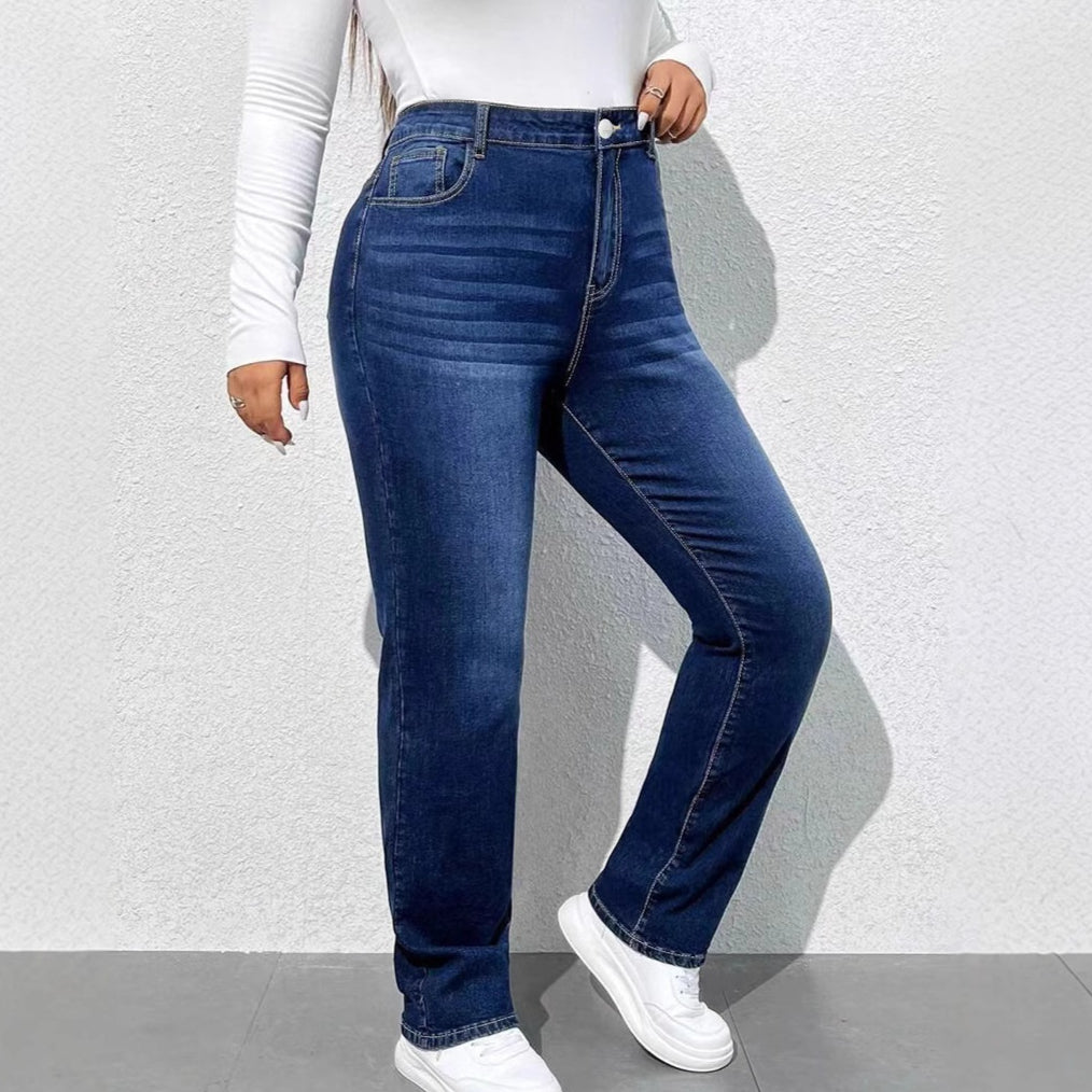 Women’s Stretch Denim Straight-Leg Pants