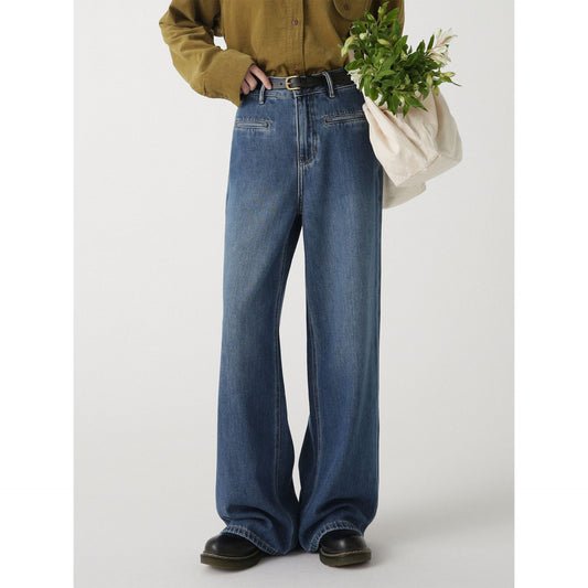 High-Waist Straight Wide Leg Jeans