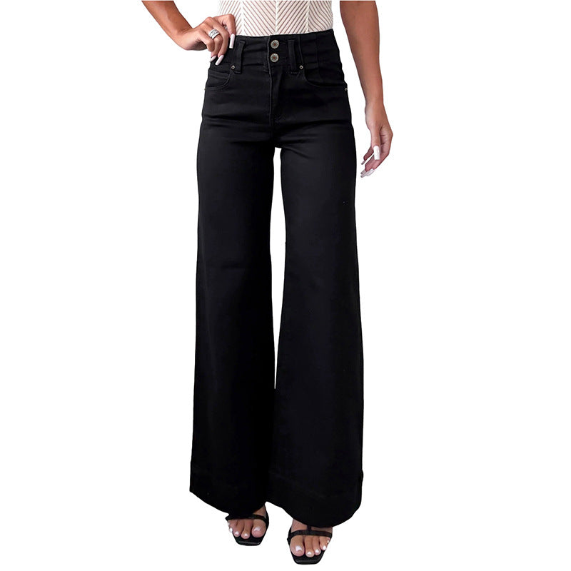 Women’s Solid Color Casual Versatile Jeans