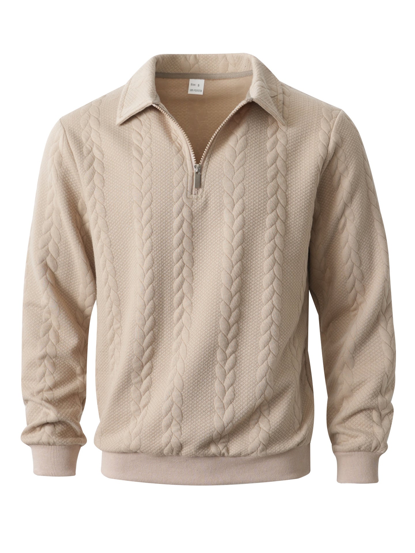Men's Jacquard Lapel Long Sleeve Sweatshirt